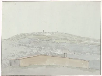 Gezicht op Montefusco Montefusco kilátása (cím a tárgyon) Utazások Olaszországban, Szicíliában és Máltán - 1778 (sorozat címe)