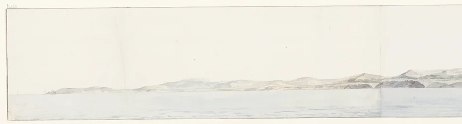 Panorama Agrigento in de kust Távoli kilátás Girgenti városára és a tengerpartra (cím a tárgyon) Utazások Olaszországban, Szicíliában és Máltán - 1778 (sorozat címe)