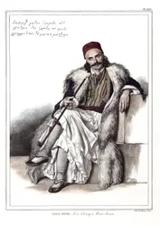 Vasili Gouda, Marc Botzaris tábori segédje (1788-1823). a „” Utazás Athénészbe és Konstantinápolyba című filmben, vagy a természet utáni helyekre festett görög és oszmán portrék, nézetek és jelmezek gyűjteménye, Louis Dupre (1789-1837) litográfiái és színe