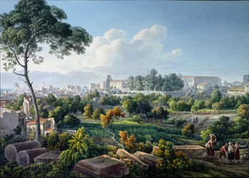 Kilátás az Esquiline-hegyre, Róma, 1800 körül