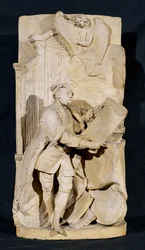 Modell George Frederick Handel (1685-1759) emlékművéhez a Westminster Abbeyben, 1760 körül (terrakotta)