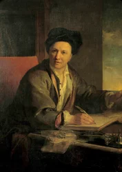 Bernard Le Bouyer (Le Bovier) portréja, Fontenelle (1657-1757), francia író, Louis Galloche festménye (1670-1761) 1723 V. 1,2x0,9 m