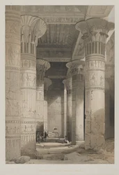 Egyiptom és Núbia, I. kötet: Kilátás a templom nagy portikája alatt, Philae, 1846.