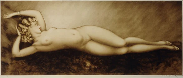 Repose, 1934 körül (rézkarc és szárazhús, színesben nyomtatva)