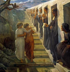 A lélek verse; A gonosz út. Anne Francois Louis Janmot festménye