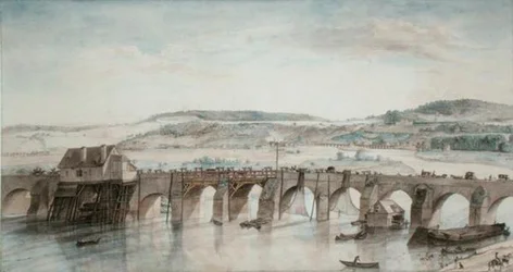 A két híd (Saint-Cloud és Sevres) (tus és akvarell, papír)