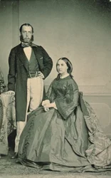 Habsburg-Lotaringiai Maximilian (1832-67) és Charlotte Saxe-Coburg-Gotha (1840-1927), mexikói császár és császárné, mielőtt Mexikóba indultak, 1864