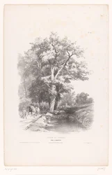 Jagers met honden langs een sloot in een bos Tekencursus landschappen (series title) Cours de Paysage (series title on object)   1371744   hu       hungarian Successfully Translated  Original: Houses of Parliament, London Translat: Houses of Parliament, Lo