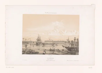 Kilátás a Bassin Napóléon III-ra Cherbourg kikötőjében Cherbourg. Napóleon III. medence (cím a tárgyon) Kortárs Franciaország (sorozat címe) La France de nos jours (sorozat címe a tárgyon)