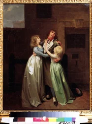 ""A fájdalmas elválás"" (A gyászos elválás) Louis Leopold (Louis Leopold) Boilly (1761-1845) festménye 1780 körül Puskin Múzeum, Moszkva