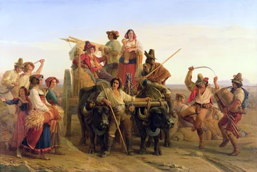 Az aratógépek érkezése a Pontine-mocsarakba, 1830