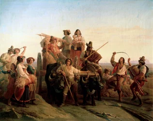 Az aratógépek érkezése a Pontine-mocsarakba, 1833