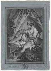 Fiatal nő ül egy ágyon, 1764-1767.