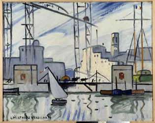Marseille, a komphíd Louis Mathieu Verdilhan (1875-1928) festménye kb. 1918-1920 Musee Cantini, Marseille
