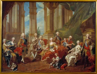 V. Fülöp (1683-1746) spanyol király és családja. Louis Michel Van Loo vázlata (1707-1771)