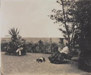 Cím nélkül (Férfi és nő pihen), 1854 körül (sózott papírnyomat nedves kollódiumnegatívról üvegre nyomtatva)