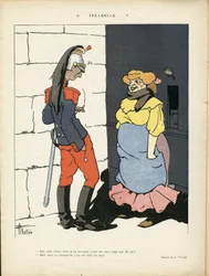 Louis Vallet (1856-1940) illusztrációja a Le Rire-ben, 02/03/12 - Preamble - Armee, Prostitution