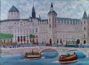 Kilátás a párizsi Igazságügyi Palotára Louis Vivin (1861-1936) festménye 20. századi Párizs, Városi Modern Művészetek Múzeuma