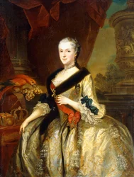 Maria Josepha lengyel királynő háromnegyed hosszúságú portréja,