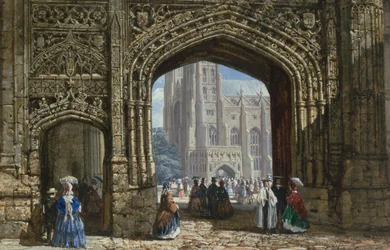 Canterbury katedrális (akvarell testfestékkel papíron)