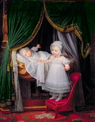 Henri-Charles-Ferdinand of Artois (1820-83) Bordeaux hercege és nővére, Louise-Marie-Therese of Artois (1819-64) a Tuileriákban