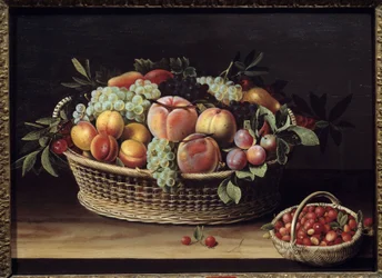 Gyümölcskosár és eperkosarak Louise Moillon (1610-1696) festménye 1635 Toulouse, Musee des Augustins