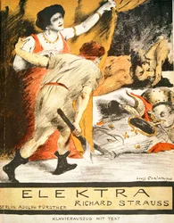 Richard Strauss (1864-1949) „Elektra” zongorapartitúrájának homlokzata 1908 (színes litó)