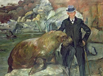 Carl Hagenbeck (1844-1913) az állatkertjében, 1911