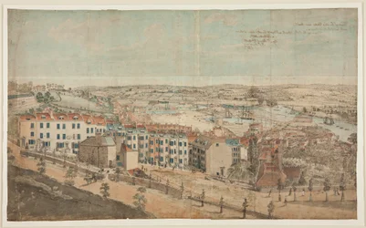 Előkészítő vázlat a Granby Hill-re, Cliftonban, nyugatról (akvarell papíron)