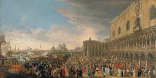 A francia nagykövet beutazása Velencébe 1706-ban Henri-Charles Arnauld de Pomponne, az abbé de Pomponne ünnepélyes belépése Velencébe, mint francia nagykövet 1706. május 10-én