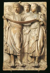 Éneklő gyerekek, Luca Della Robbia (kb. 1400-1481) részlete a Cantoria-ból (kórus galéria), márvány, dombormű a firenzei Santa Maria del Fiore katedrálishoz
