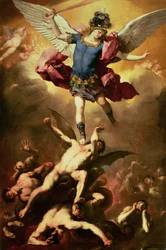 Mihály arkangyal letaszítja a lázadó angyalt, kb. 1660-65