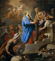 Barokk : The Visitation par Giordano, Luca (1632-1705), kb 1696. Olaj, vászon, 206x187. Művészettörténeti Múzeum, Vienne