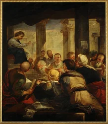 Jézus tanítja az orvosokat a templomban (festmény, vászon)