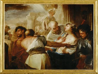 Santa Lucia vértanúságra vezetett (festmény vászonra)