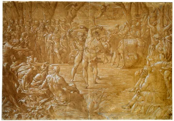 Harc a szicíliai Entellus és a trójai merészet között, 1544