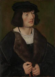 Rózsafüzérrel ellátott férfi portréja, kb. 1508.