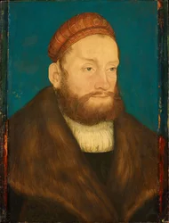 Culmbach Casimir de Brandebourg (1481-1527) - Brandenburg-Bayreuthi Kázmér őrgróf, Cranach, Lucas, az idősebb (1472-1553) által. Olaj, fa, 1524 után. Mérete: 37,3x28,5 cm. Művészettörténeti Múzeum, Vienne