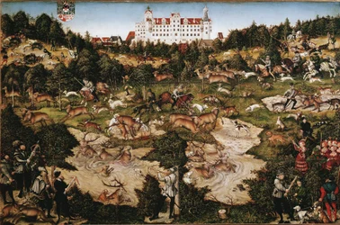 Vadászat V. Károly tiszteletére a Torgau-kastélyban (Festmény
