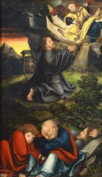 ""Ima az olajfák kertjében"" Lucas Cranach idősebb (1472-1553) festménye 1518 körüli Nemzeti Nyugati Művészeti Múzeum, Tokió Japán