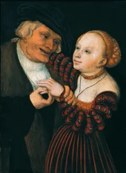 Az öreg és a fiatal nő (Der Alte und das Madchen), 1530 körül (olaj, vászon)