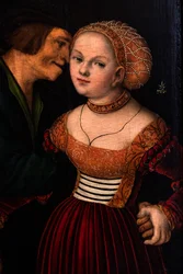 A szerelmes öregember vagy A szerelmesek nem illenek össze, részlet, 1530 körül (olaj, fa)