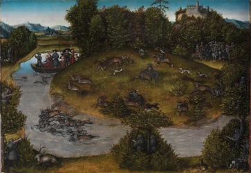 Bölcs Frigyes választófejedelem szarvasvadászata, 1530 körül (olaj, tábla)