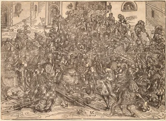 Tournoi - Verseny - Cranach, Lucas, az idősebb (1472-1553) - 1509 - Fametszet - 29,9x41,5 - Magángyűjtemény
