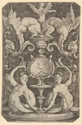 Dísztábla két szirénával, 1528.