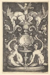Dísztábla két szirénával, 1528.