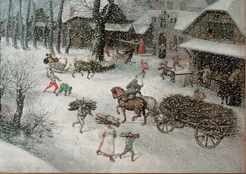 Tél (február), részlet (olaj, vászon)