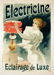 Az „Electricine“ luxusvilágítást hirdető plakát reprodukciója