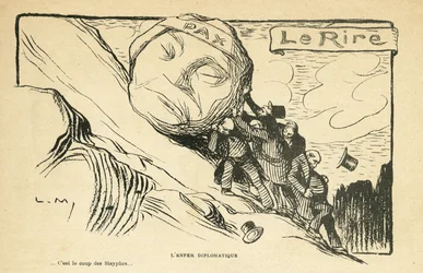 Illusztráció: Le Rire, 12.12.28 - diplomáciai pokol - Háború 14-18 (metszet)