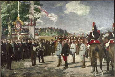 Foch és Joffre marsallok fogadása a Porte Maillot-nál, július 14.